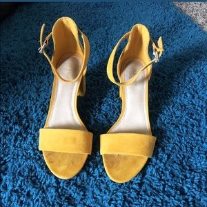 Mustard Yellow Suede block heel